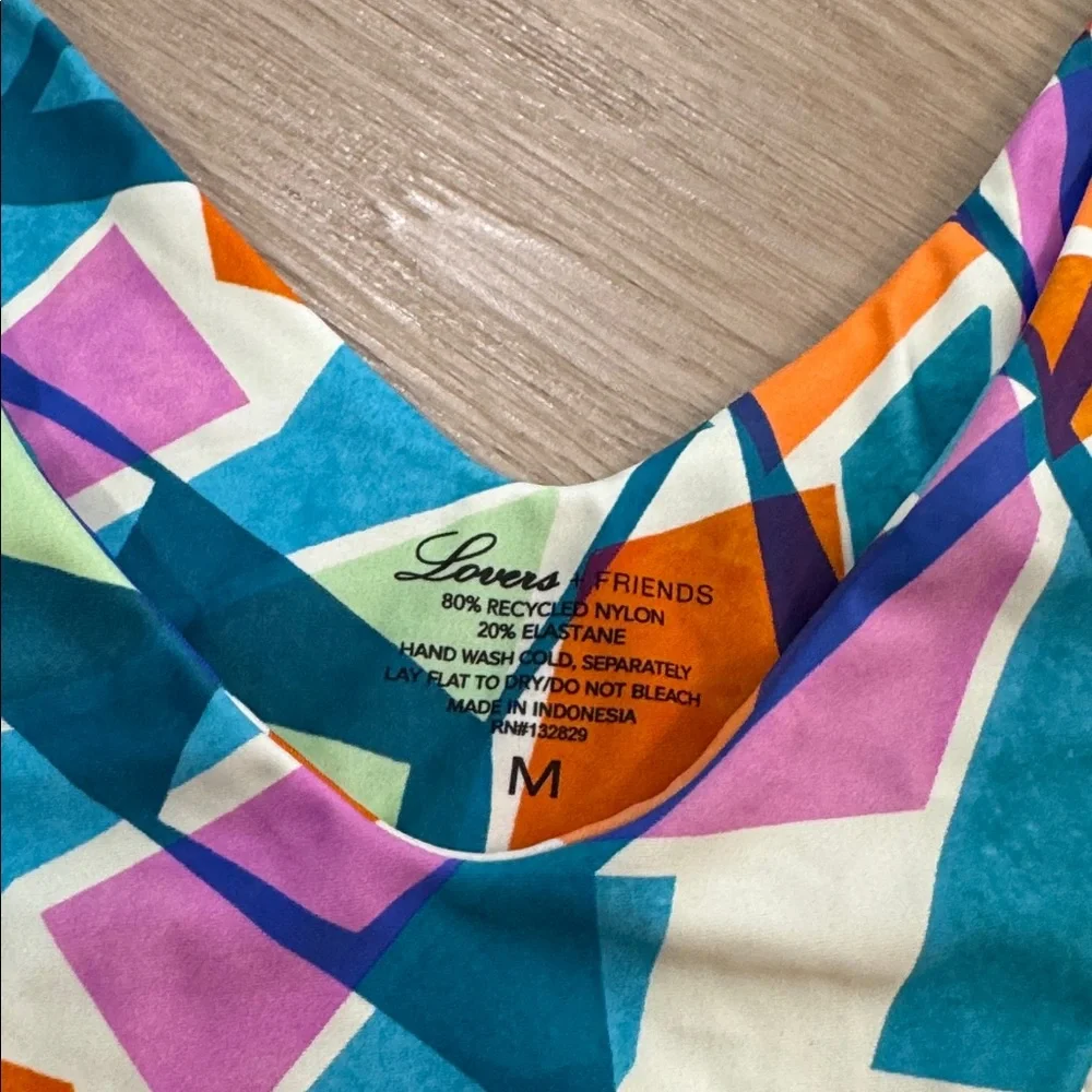 Lovers and Friends Geometric Bikini Sz M Colorful Twist Top High Waisted - Picture 2 of 11